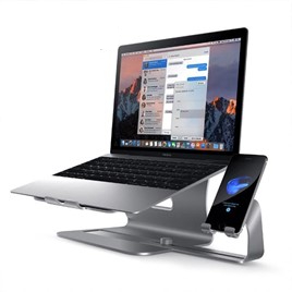 Aluminium Support Macbook et Support de téléphone pour Apple MacBook  Air/Pro, Support pour téléphone et Portable 2 en 1 - Gris - Prix pas cher -  Cdiscount